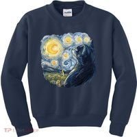 Van Gogh Cat Kids Sweatshirt thumb 0