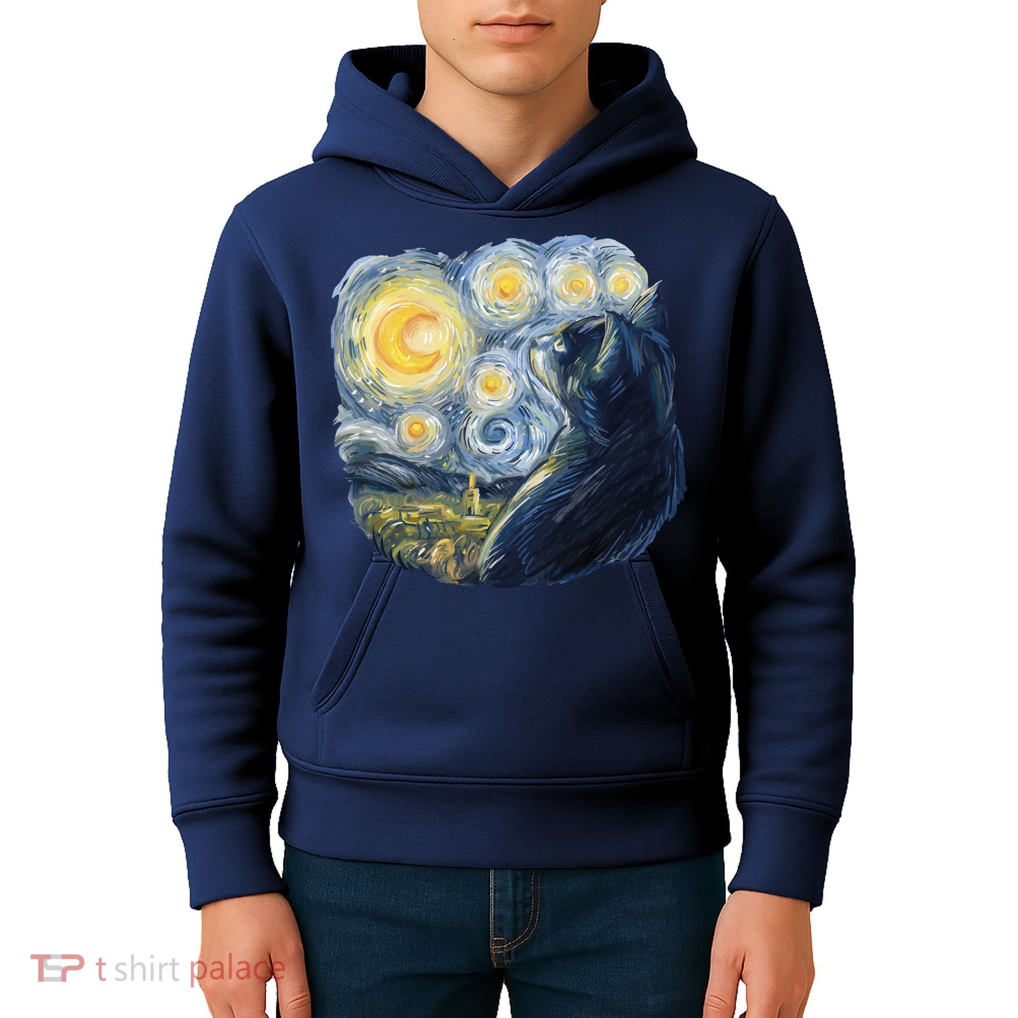 Van Gogh Cat Kids Hoodie