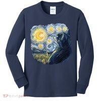 Van Gogh Cat Kids Long Sleeve Shirt thumb 0