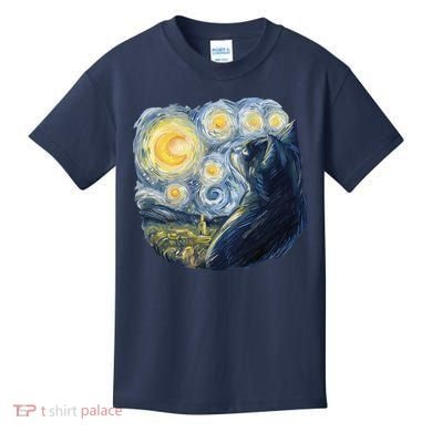 Van Gogh Cat Kids T-Shirt