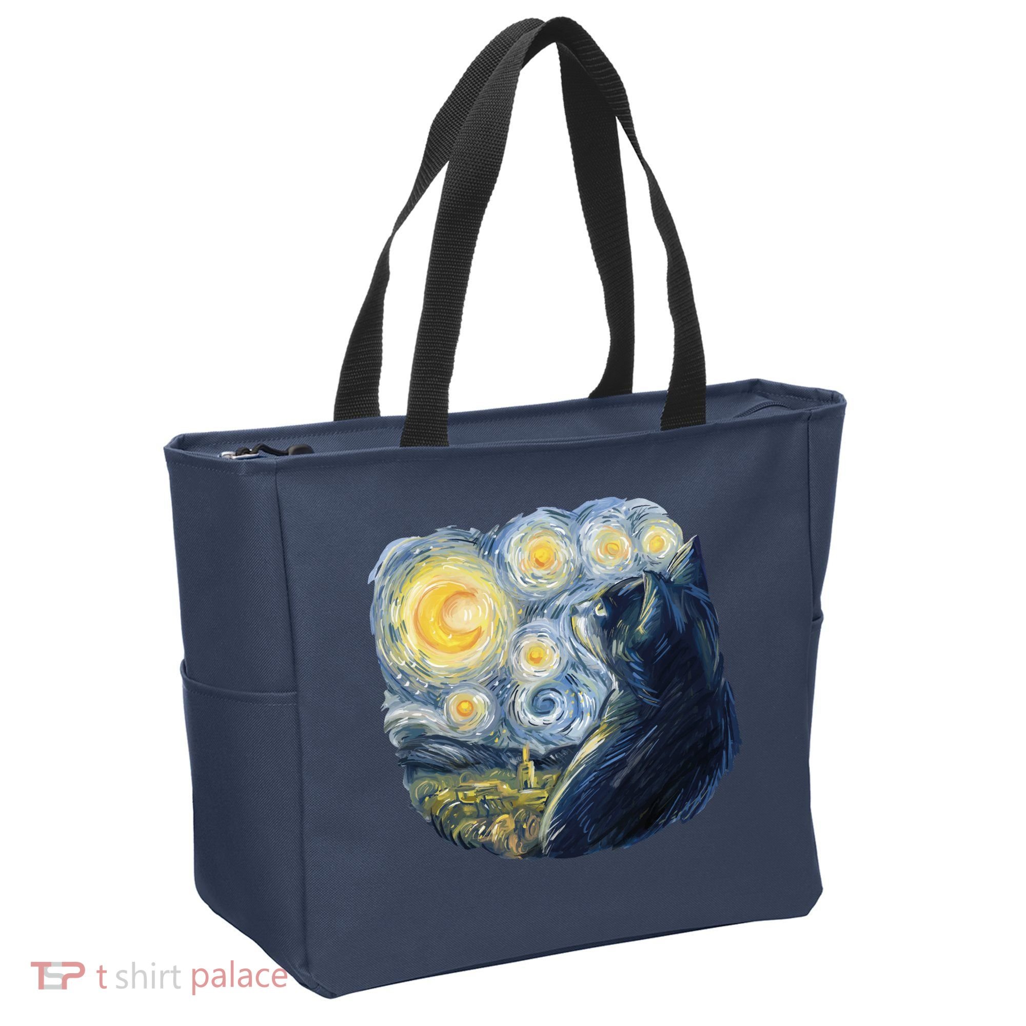 Van Gogh Cat Tote Bag