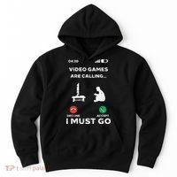 Video Games Calling Must Go Funny Gamer Hoodie thumb 0