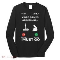 Video Games Calling Must Go Funny Gamer Long Sleeve Shirt thumb 0