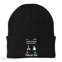 Video Games Calling Must Go Funny Gamer Beanie thumb 0