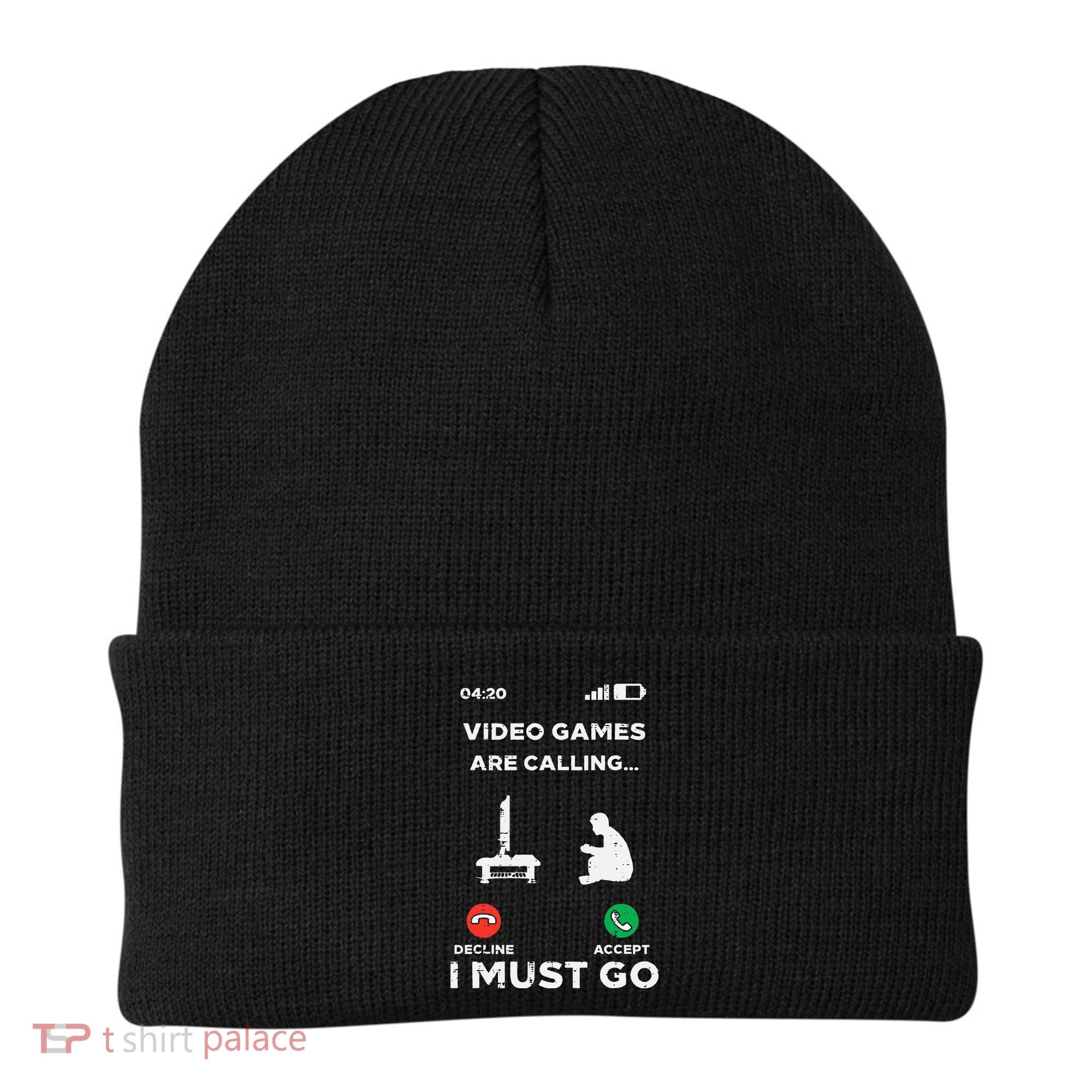 Video Games Calling Must Go Funny Gamer Beanie
