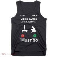 Video Games Calling Must Go Funny Gamer Tank Top thumb 0