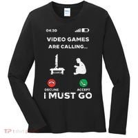 Video Games Calling Must Go Funny Gamer Women's Long Sleeve Shirt thumb 0