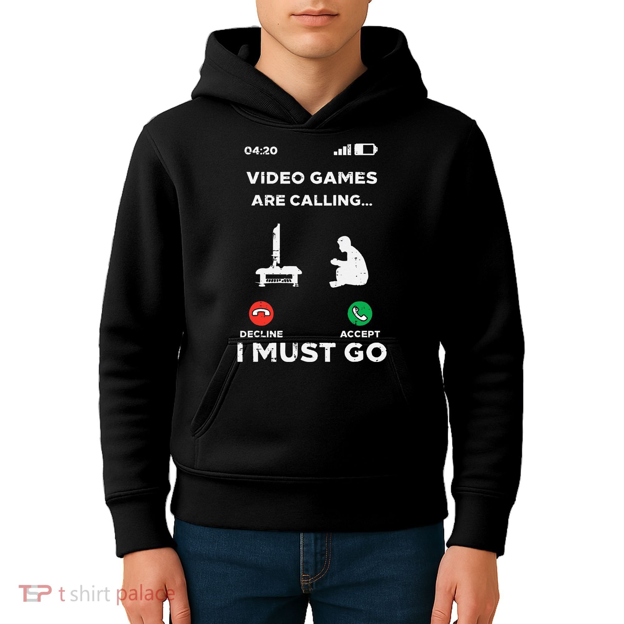 Video Games Calling Must Go Funny Gamer Kids Hoodie