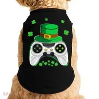 Video Game Controller Irish Gamer St Patricks Day Doggie Tank thumb 0