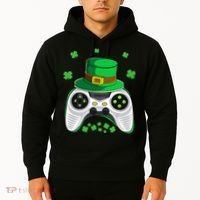 Video Game Controller Irish Gamer St Patricks Day Hoodie thumb 2