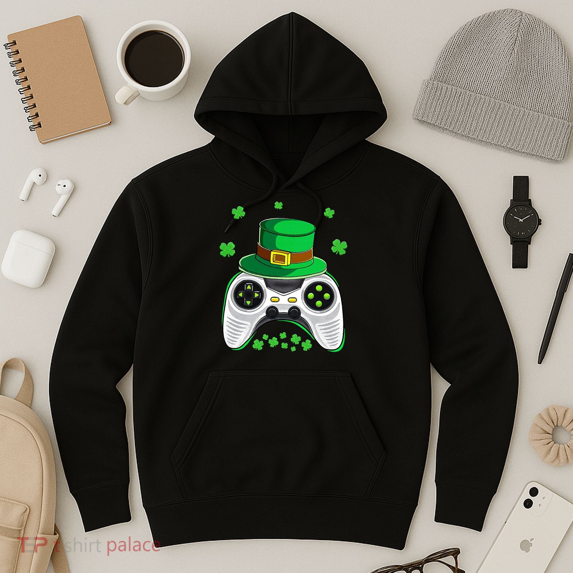 Video Game Controller Irish Gamer St Patricks Day Hoodie