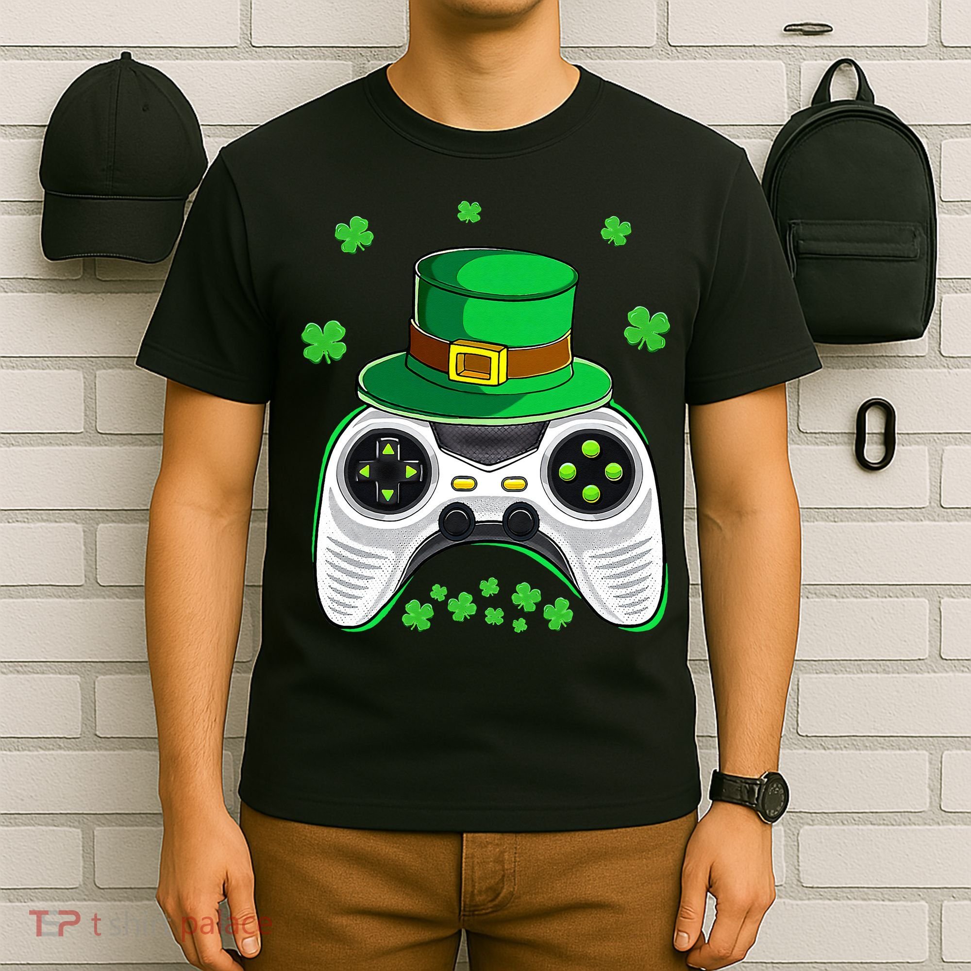 Video Game Controller Irish Gamer St Patricks Day T-Shirt