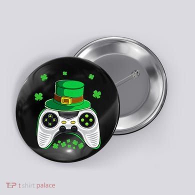 Video Game Controller Irish Gamer St Patricks Day Button