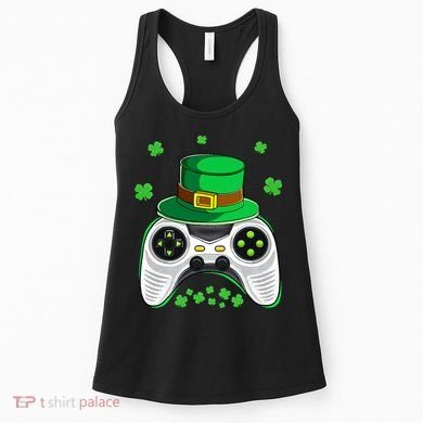 Video Game Controller Irish Gamer St Patricks Day Women's Tank Top