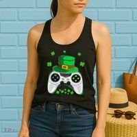Video Game Controller Irish Gamer St Patricks Day Women's Tank Top thumb 2