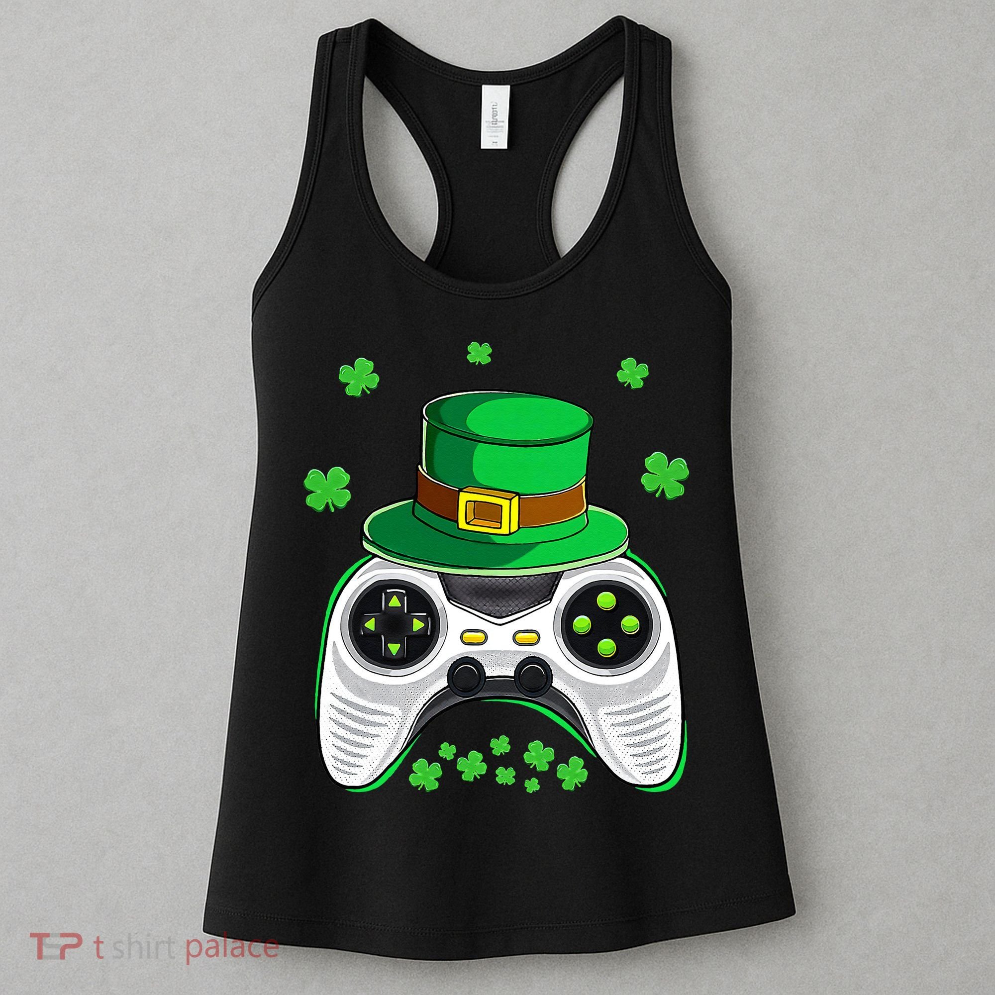 Video Game Controller Irish Gamer St Patricks Day Women's Tank Top