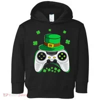 Video Game Controller Irish Gamer St Patricks Day Toddler Hoodie thumb 0
