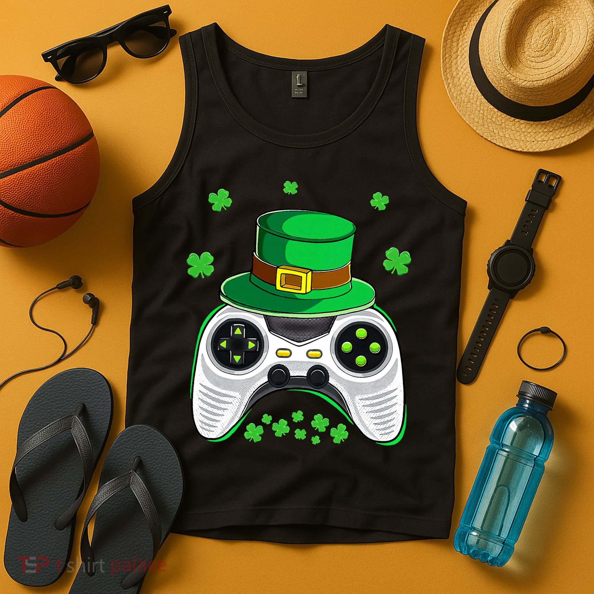 Video Game Controller Irish Gamer St Patricks Day Tank Top
