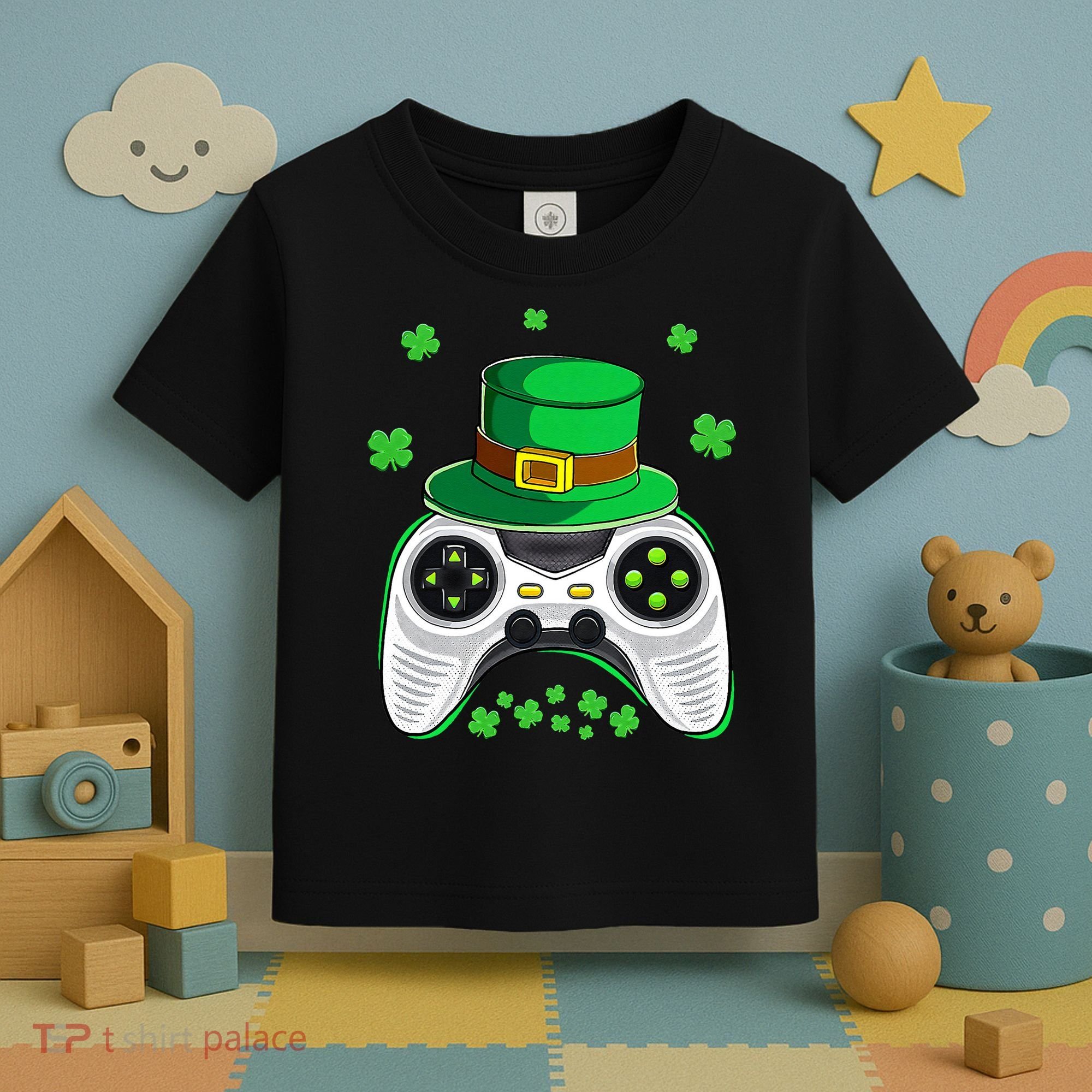 Video Game Controller Irish Gamer St Patricks Day Toddler T-Shirt