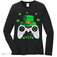 Video Game Controller Irish Gamer St Patricks Day Women's Long Sleeve Shirt thumb 0
