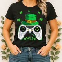 Video Game Controller Irish Gamer St Patricks Day Women's T-Shirt thumb 2