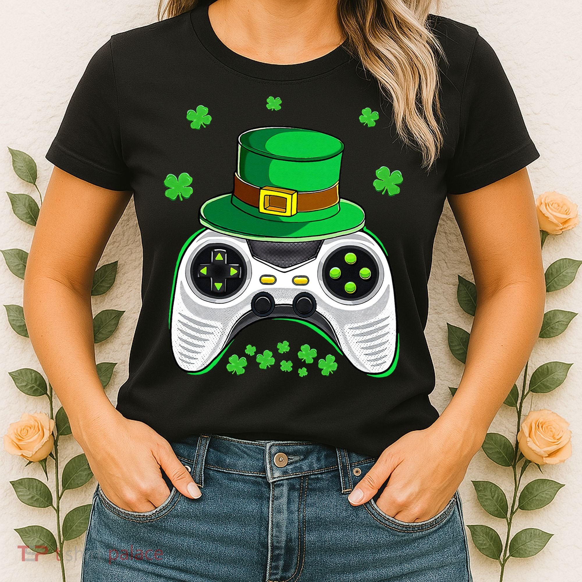 Video Game Controller Irish Gamer St Patricks Day Women's T-Shirt