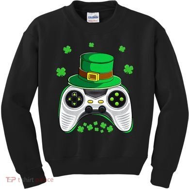 Video Game Controller Irish Gamer St Patricks Day Kids Sweatshirt