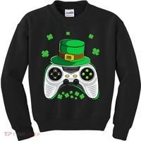 Video Game Controller Irish Gamer St Patricks Day Kids Sweatshirt thumb 0
