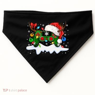 Video Game Controller Christmas Santa Hat Gamer USA-Made Doggie Bandana
