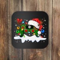 Video Game Controller Christmas Santa Hat Gamer Coaster thumb 0