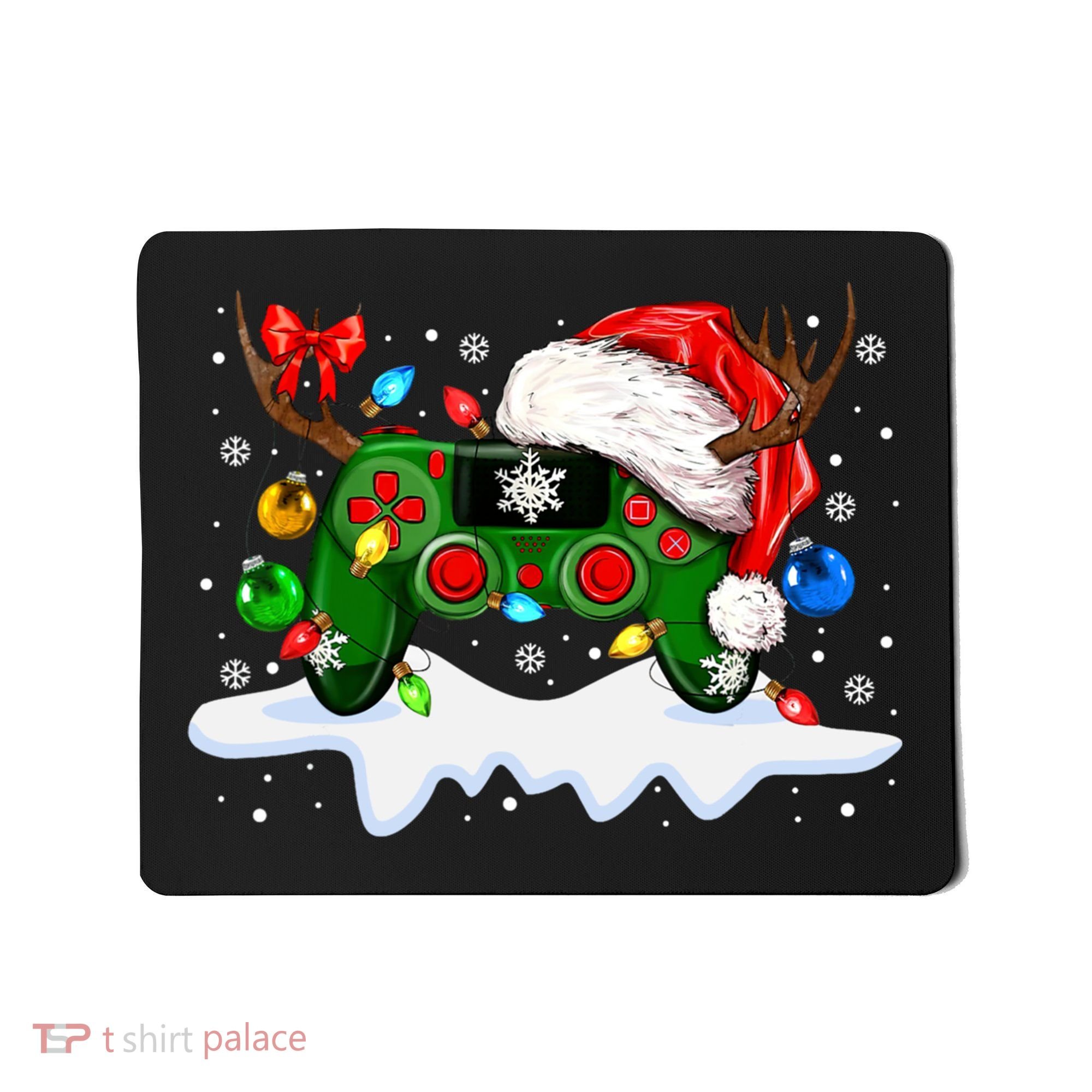 Video Game Controller Christmas Santa Hat Gamer Mousepad