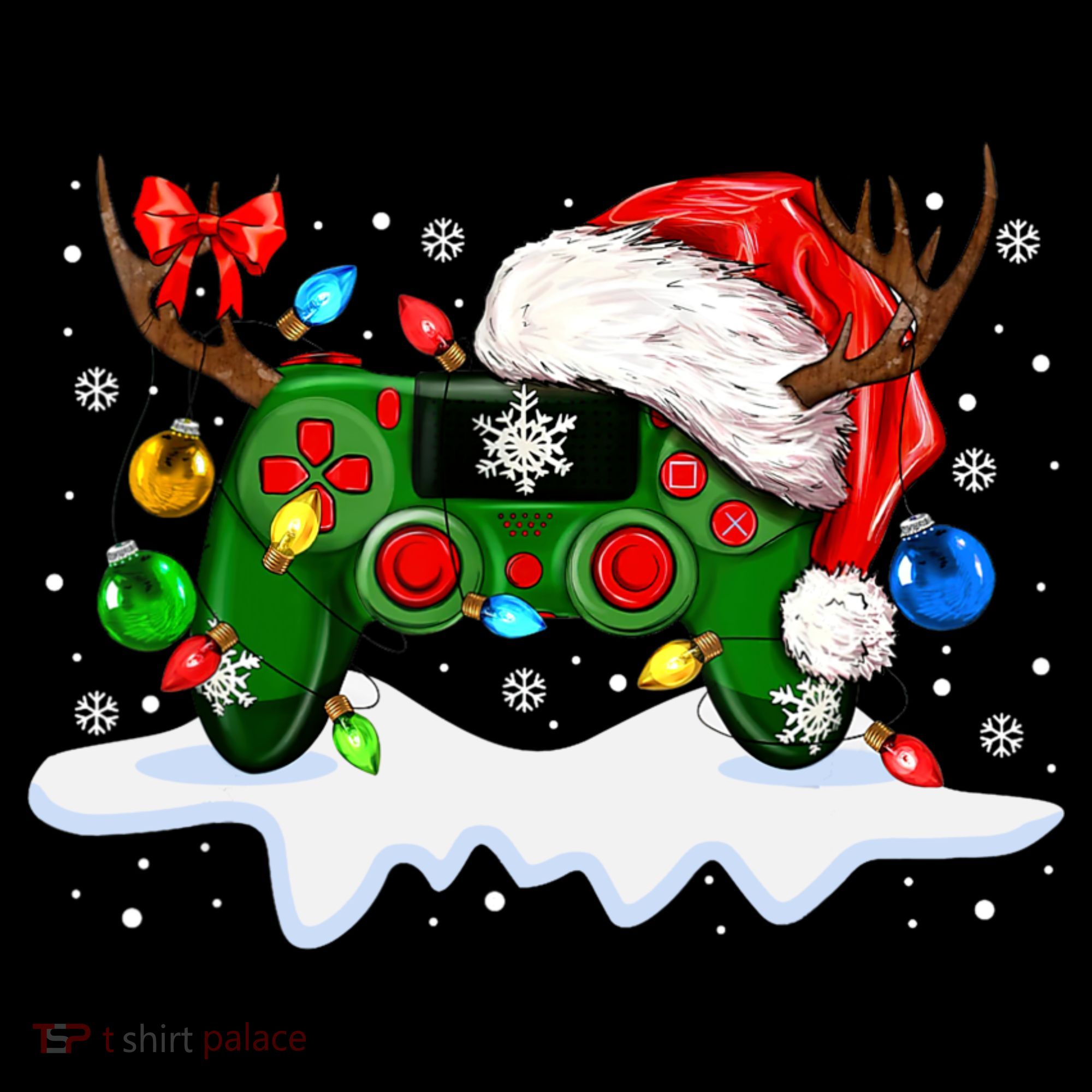 Video Game Controller Christmas Santa Hat Gamer Mousepad