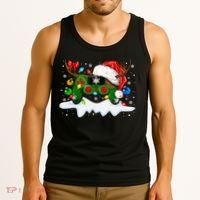 Video Game Controller Christmas Santa Hat Gamer Tank Top thumb 3