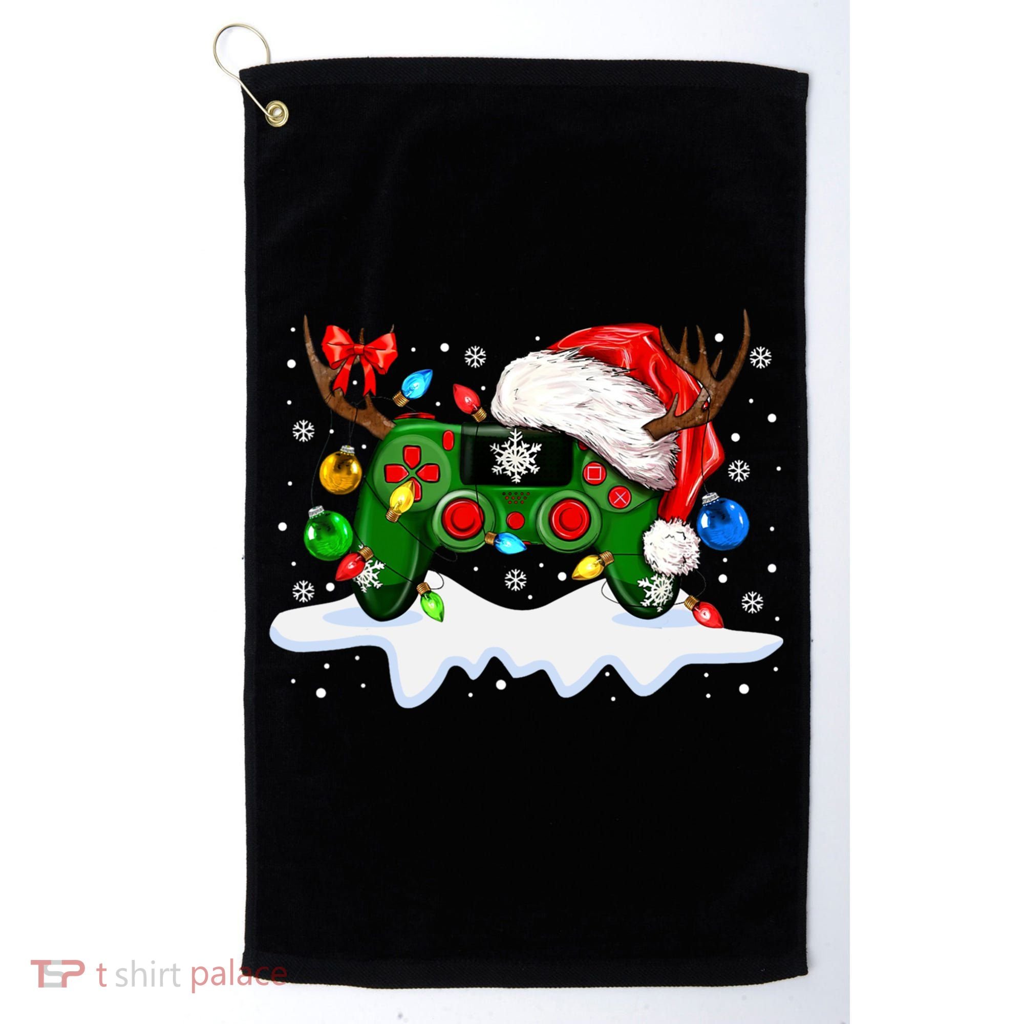 Video Game Controller Christmas Santa Hat Gamer Golf Towel