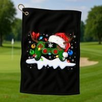 Video Game Controller Christmas Santa Hat Gamer Golf Towel thumb 1