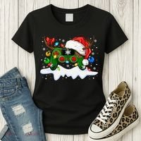 Video Game Controller Christmas Santa Hat Gamer Women's T-Shirt thumb 3