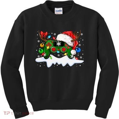 Video Game Controller Christmas Santa Hat Gamer Kids Sweatshirt