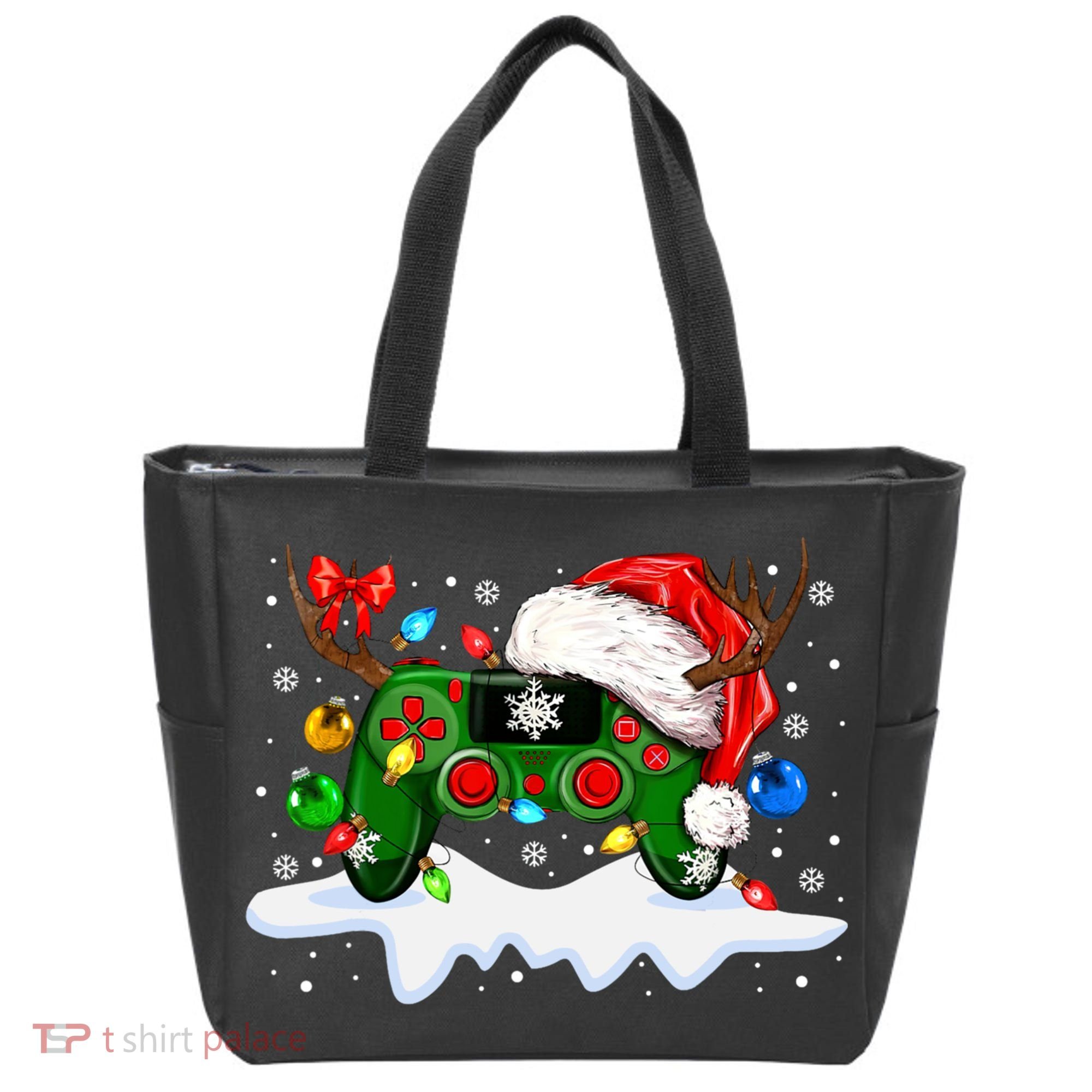 Video Game Controller Christmas Santa Hat Gamer Tote Bag