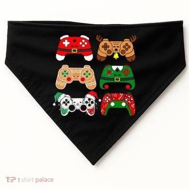 Video Game Controller Christmas Santa Hat Gamer USA-Made Doggie Bandana