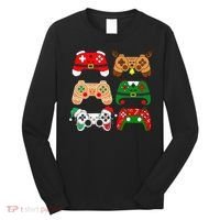 Video Game Controller Christmas Santa Hat Gamer Long Sleeve Shirt thumb 0