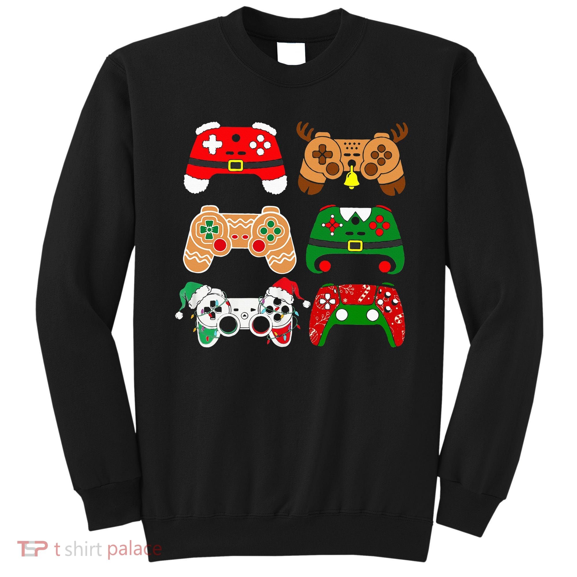 Video Game Controller Christmas Santa Hat Gamer Sweatshirt