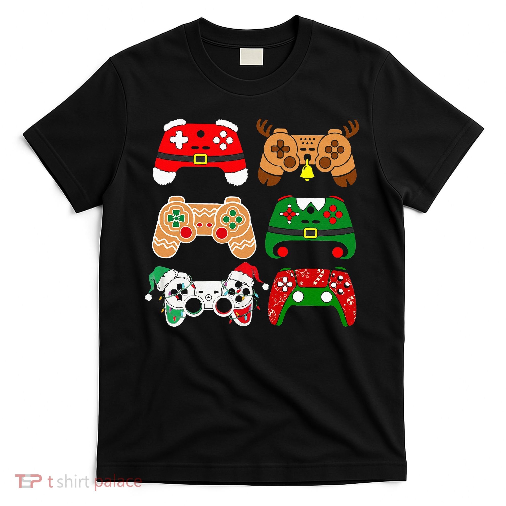 Video Game Controller Christmas Santa Hat Gamer T-Shirt