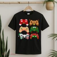 Video Game Controller Christmas Santa Hat Gamer T-Shirt thumb 2