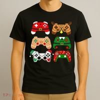 Video Game Controller Christmas Santa Hat Gamer T-Shirt thumb 3