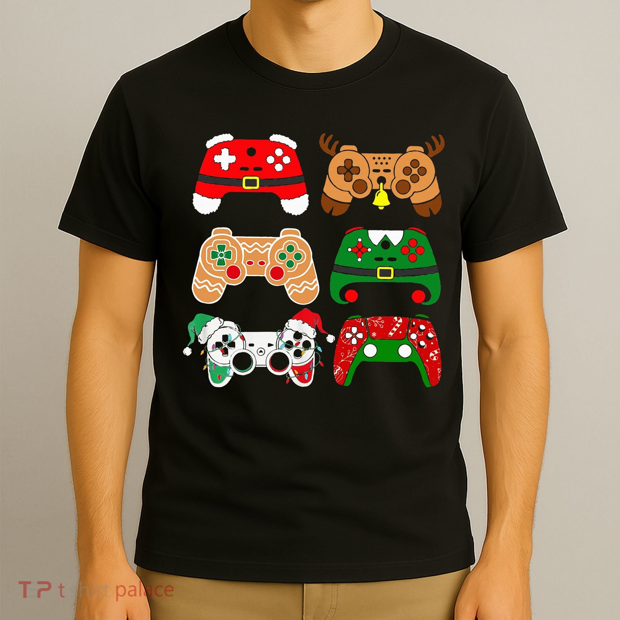 Video Game Controller Christmas Santa Hat Gamer T-Shirt