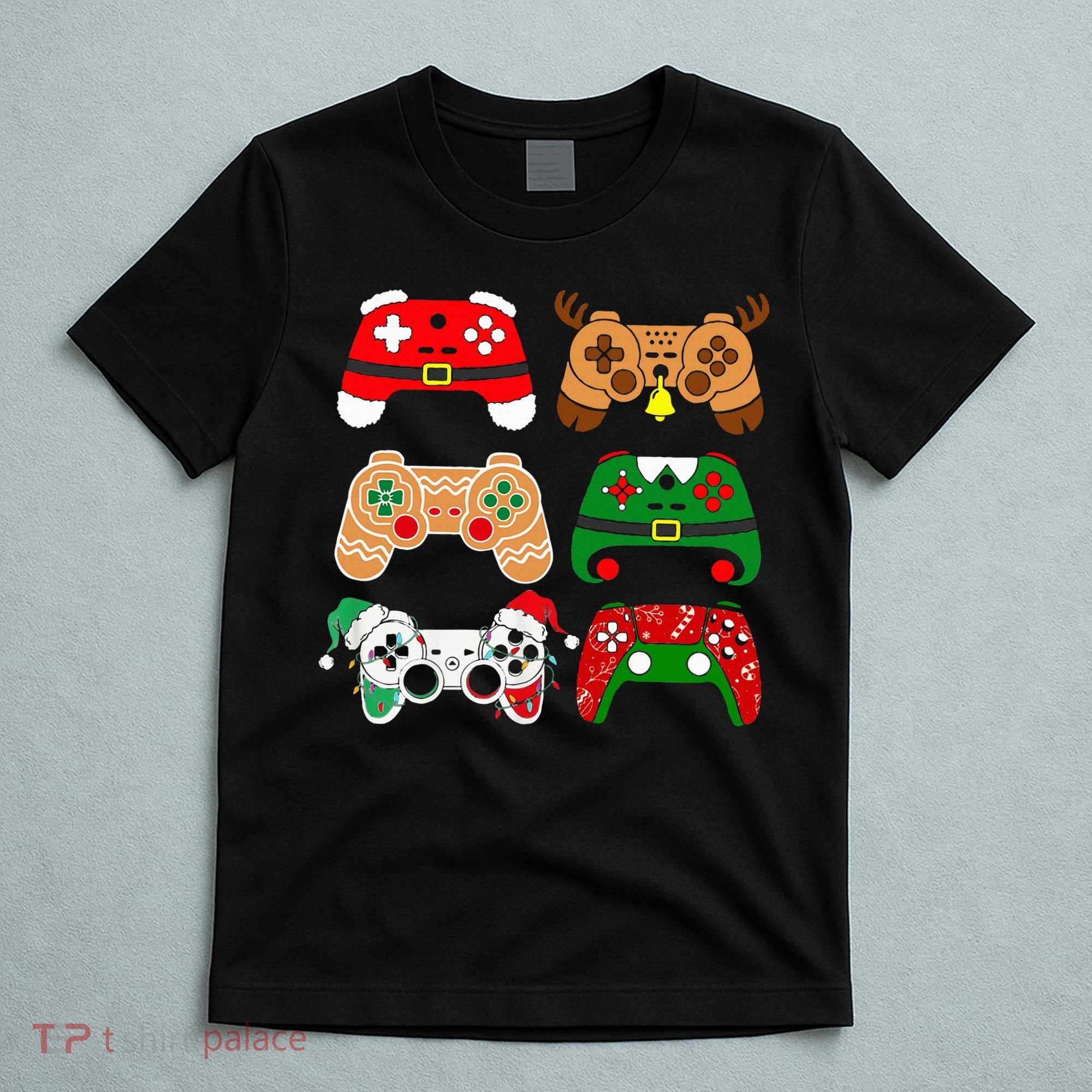 Video Game Controller Christmas Santa Hat Gamer T-Shirt