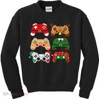 Video Game Controller Christmas Santa Hat Gamer Kids Sweatshirt thumb 0
