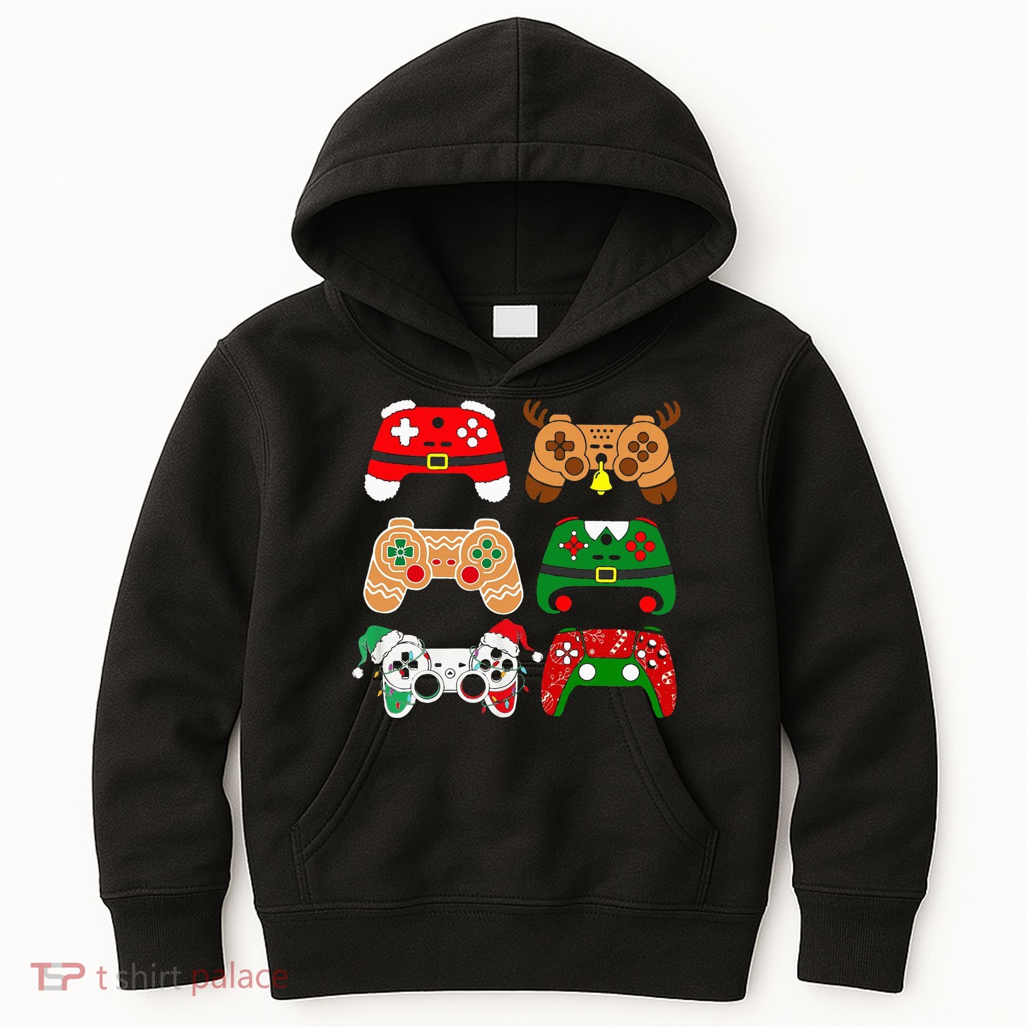 Video Game Controller Christmas Santa Hat Gamer Kids Hoodie