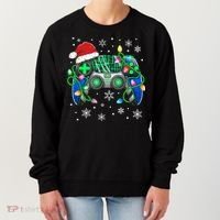 Video Game Controller Christmas Santa Hat Gamer Women's Sweatshirt thumb 0