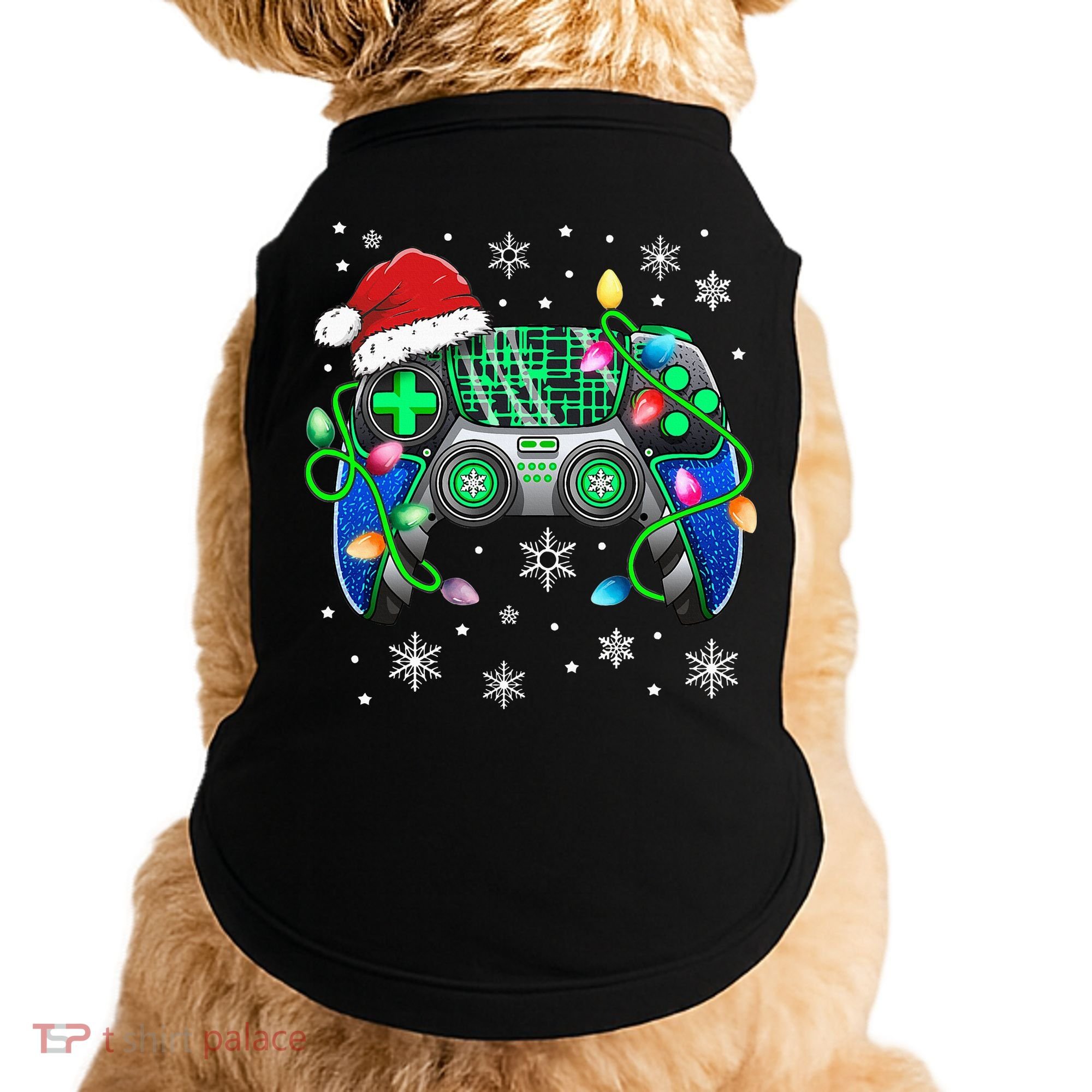 Video Game Controller Christmas Santa Hat Gamer Doggie Tank